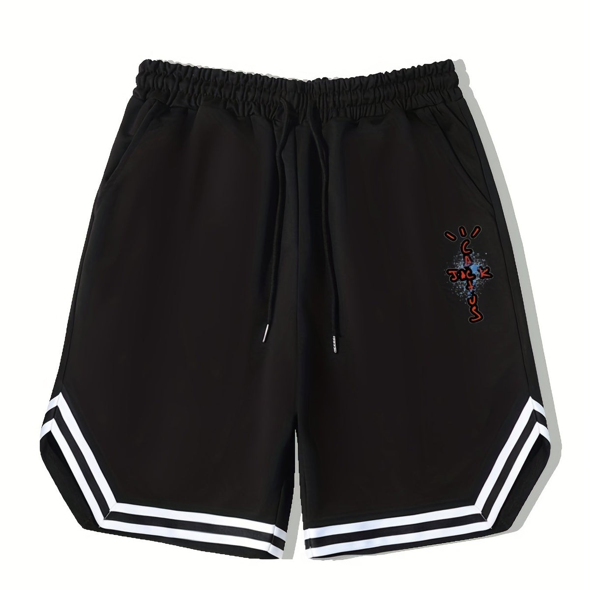Men's Streetwear Letter Drawstring Shorts for Workout Fitness Summer