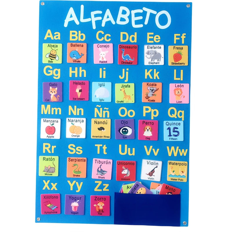 Interactive Felt Busy Board for Kids English Spanish & Storytelling