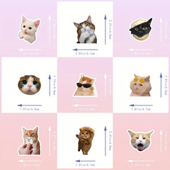 100pcs Cat Expression Package Stickers Funny DIY Cat Head Stickers