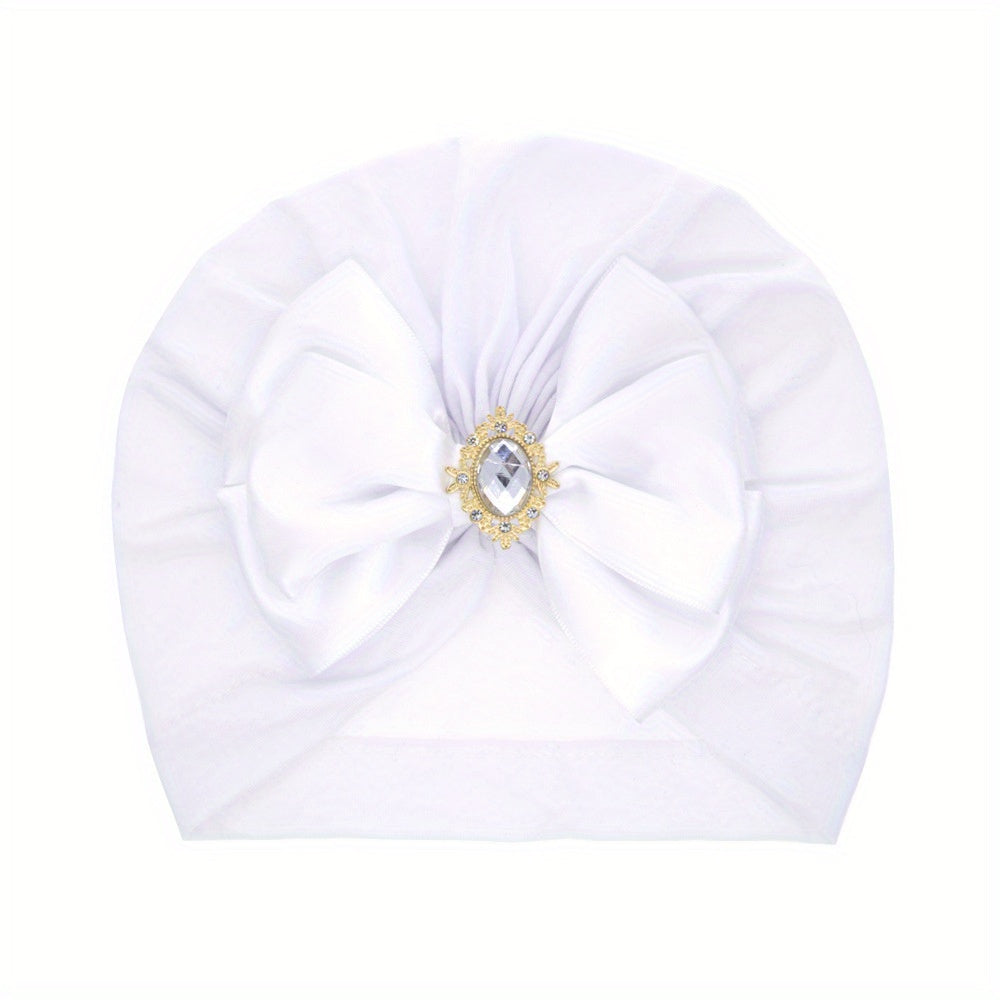Baby Girls Bowknot Turban Beanie Cap Headwear Accessories