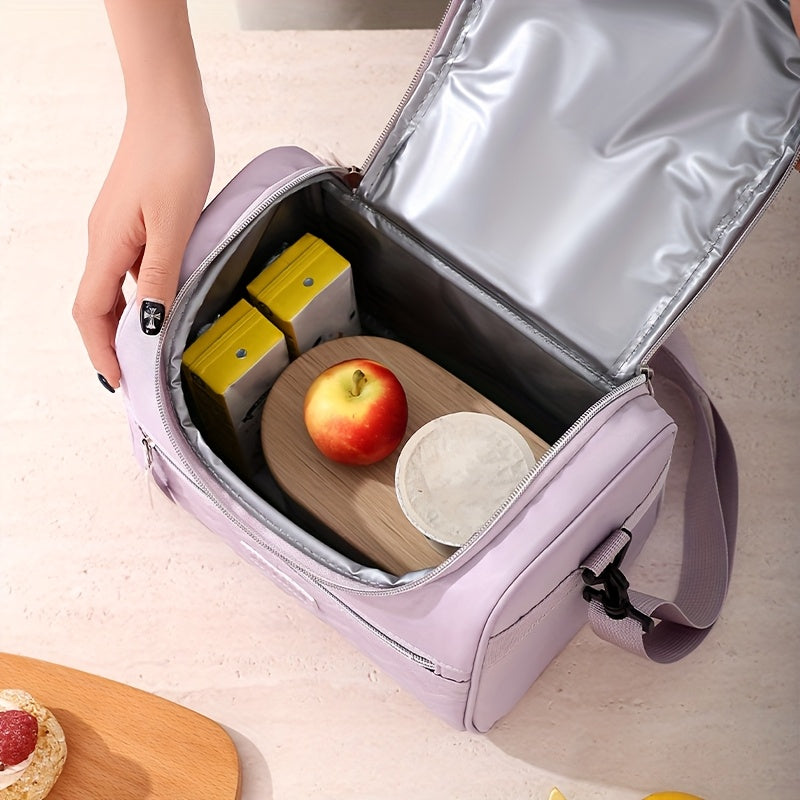 Polyester Lunch Bag Insulated Thermal Cooler Tote Large Capacity Hand Washable