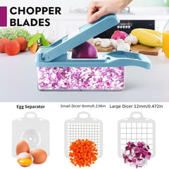 14pcs Vegetable Chopper Multifunctional Slicer Cutter With Container