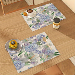 Bohemian Linen Placemat Hydrangea Pattern Table Mat