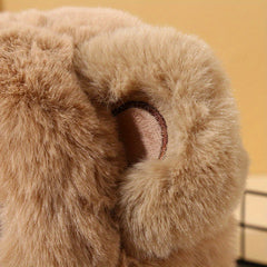 Cozy Bear Earmuffs Plush Warm Ear Covers Beige