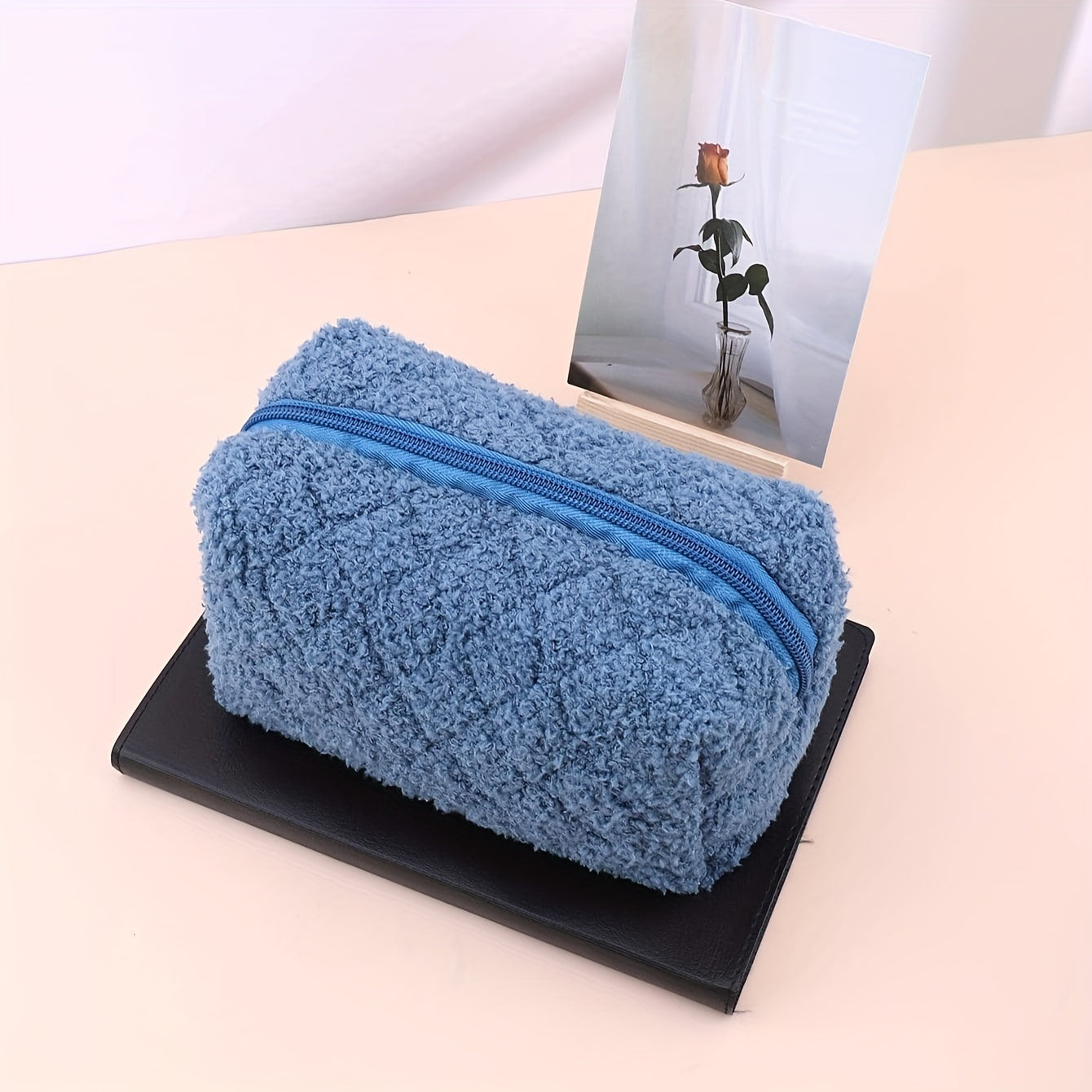 Plush Pencil Case Large Capacity Office Supplies Women's Travel Toiletry Bag