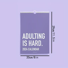 Adulting Is Hard Calendar Monthly Planner