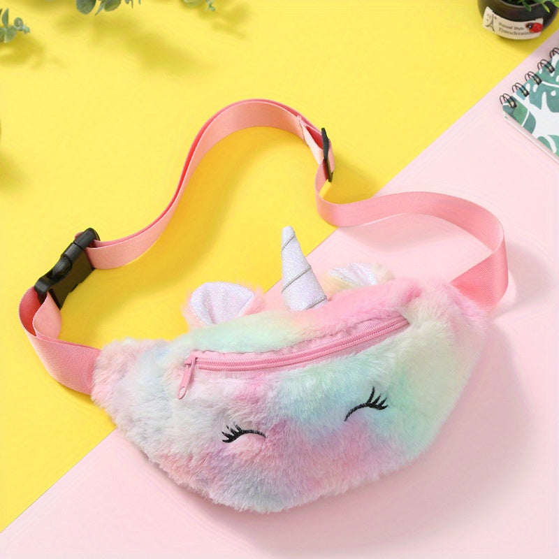 Plush Unicorn Waist Bag Cartoon Shoulder Messenger Bag