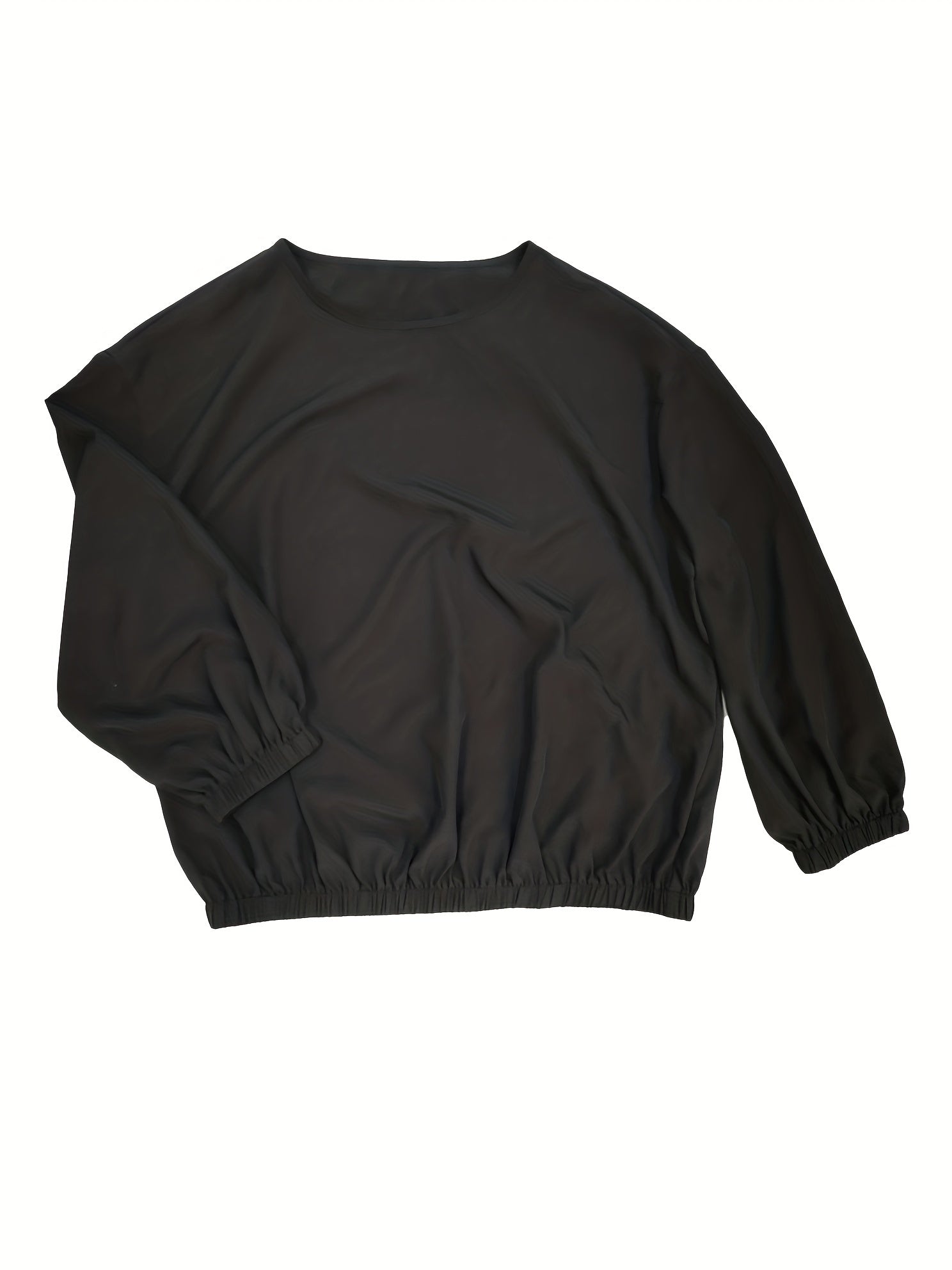  Solid Long Sleeve Tee & Belted Pants Two Piece Set