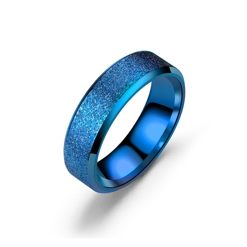 Men's Titanium Steel Frosted Funky Ring