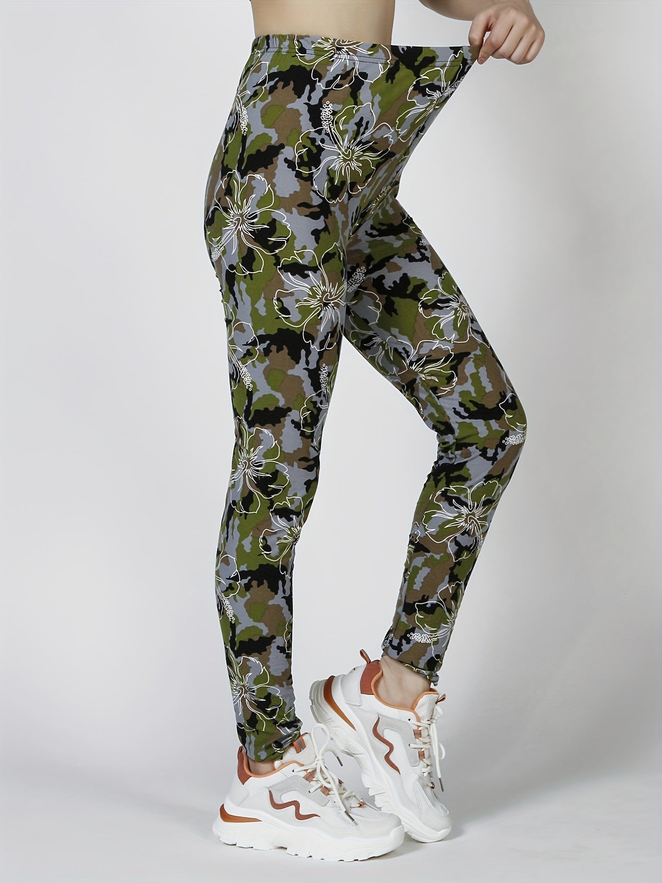 Women's Floral Printed Yoga Pants High Waist Sweatpants Leggings