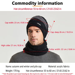Knit Hat Scarf Set Winter Warm Earmuffs Women Men Gift