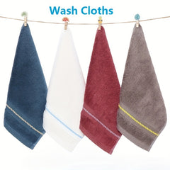4pcs Bamboo Washcloth Face Towels 33x33cm Absorbent Small Towel for Bath Shower