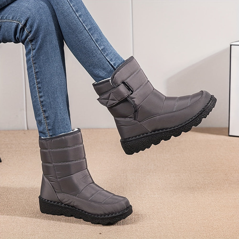 Solid High Tube Snow Boots for Women