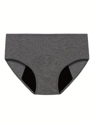 4pcs Solid Period Panties & Comfy Leak proof Stretchy Intimates Panties