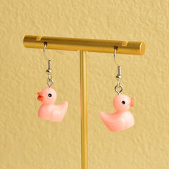Duck Earrings Synthetic Resin Cute Animal Jewelry Dangle Earrings