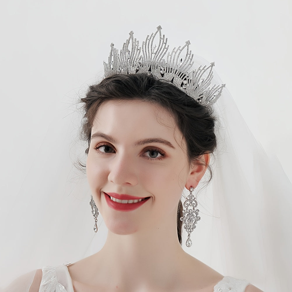 Baroque Rhinestone Silvery Crown Headband