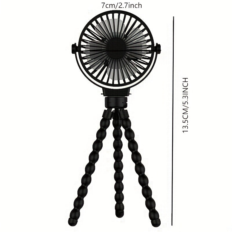 Portable Fan with Removable Tripod for Baby Stroller & Car - USB Clip-on