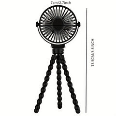 Portable Fan with Removable Tripod for Baby Stroller & Car - USB Clip-on