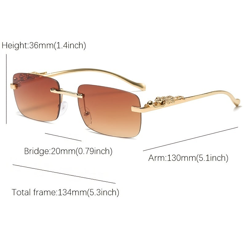 Square Rimless Glasses Women Sunglasses