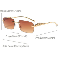 Square Rimless Glasses Women Sunglasses