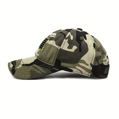 Camouflage Baseball Cap Flag Embroidery Dad Hat Adjustable Sun Hats