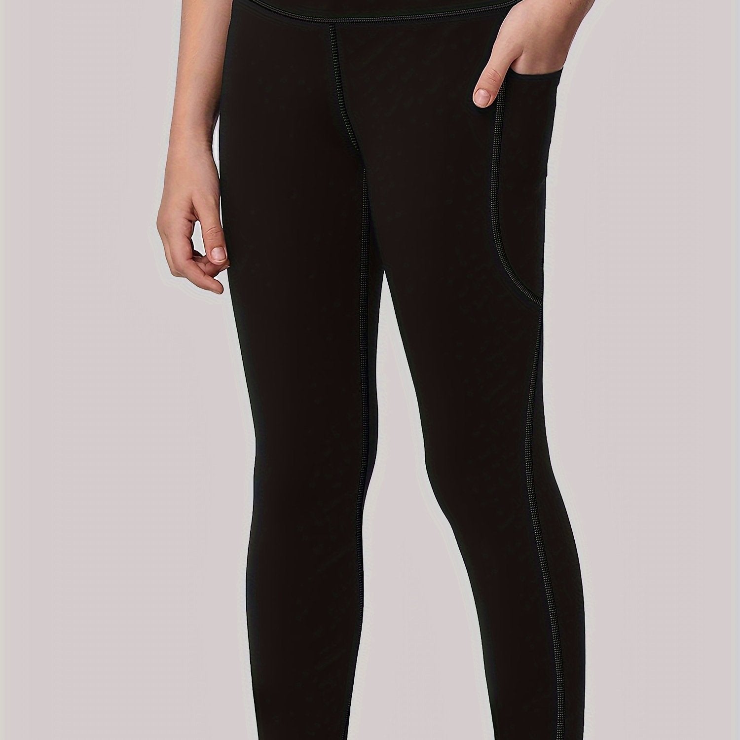 Girls Yoga Pants With Pocket Comfy Leggings Sports Dance Running Jogging