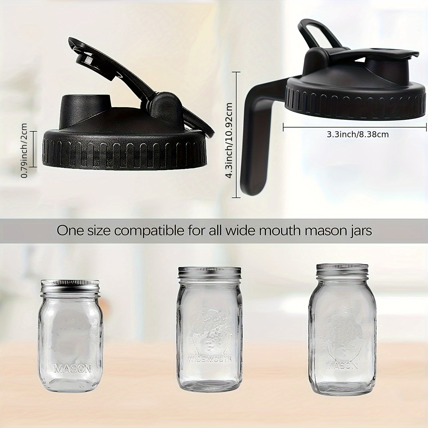 Airtight Mason Jar Lid with Handle and Pour Spout - Ideal for Lemon
