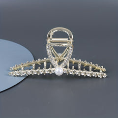 2pcs Faux Pearl Rhinestone Hair Clips for Girls