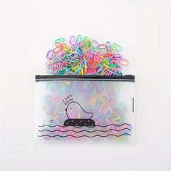 1000pcs Candy Rubber Band Elastic Hair Tie Colorful Disposable Hair Rope
