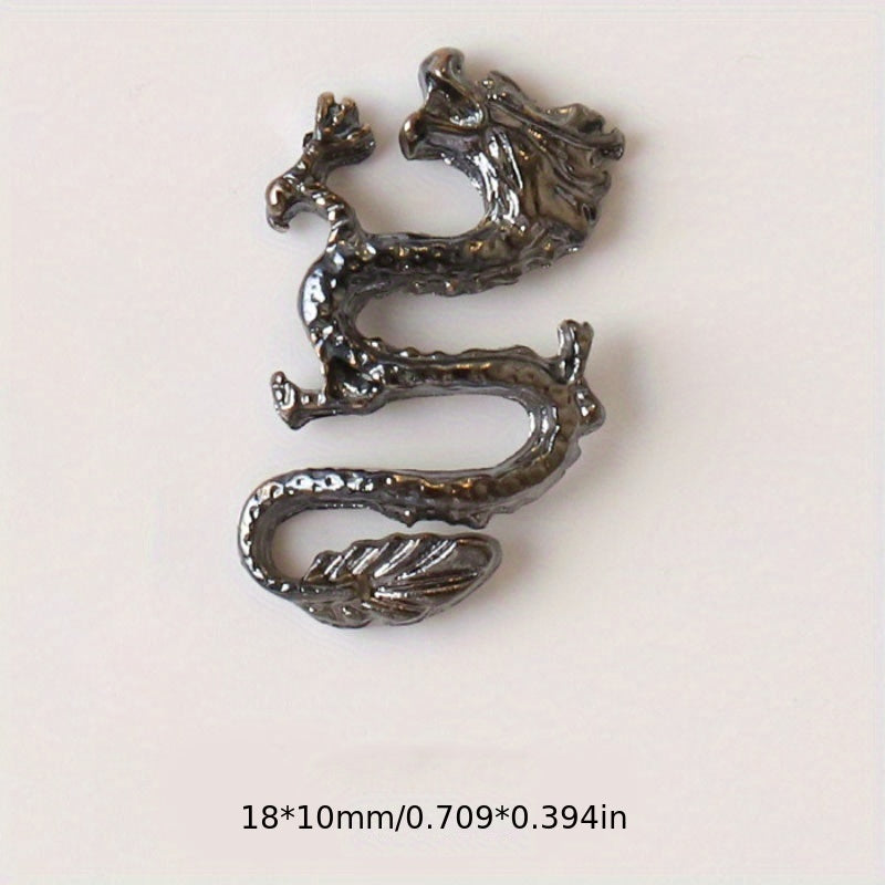 5pcs 3D Dragon Nail Charms Vintage Chinese Style Nail Art Accessories