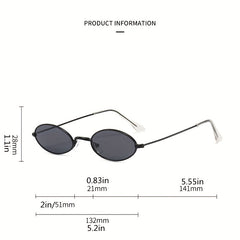 Metal Oval Frame Sunglasses Vintage Tinted Lens Glasses UV400