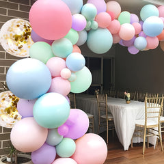 120pcs Balloon Garland Kit Macaron & Gold Confetti Balloons Party Decor