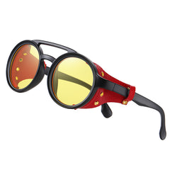 KEITHION Steampunk Style Round Vintage Sunglasses Retro Eyewear UV400