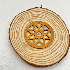 10pcs Round Sliced Pendant Wooden Earrings Necklace Crafts