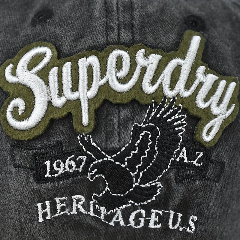 Eagle Embroidered Baseball Cap Vintage Letters Sun Hat