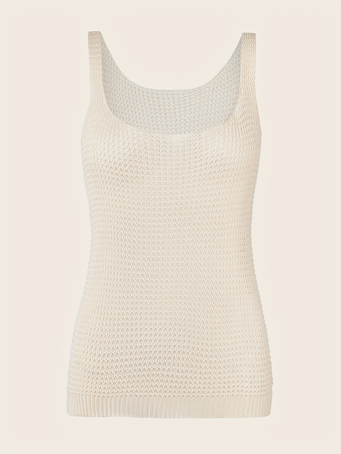 Waffle Knit Square Neck Tank Top for Women