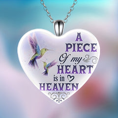 Purple Bird Love Heart Crystal Pendant Necklace Female Christmas Jewelry