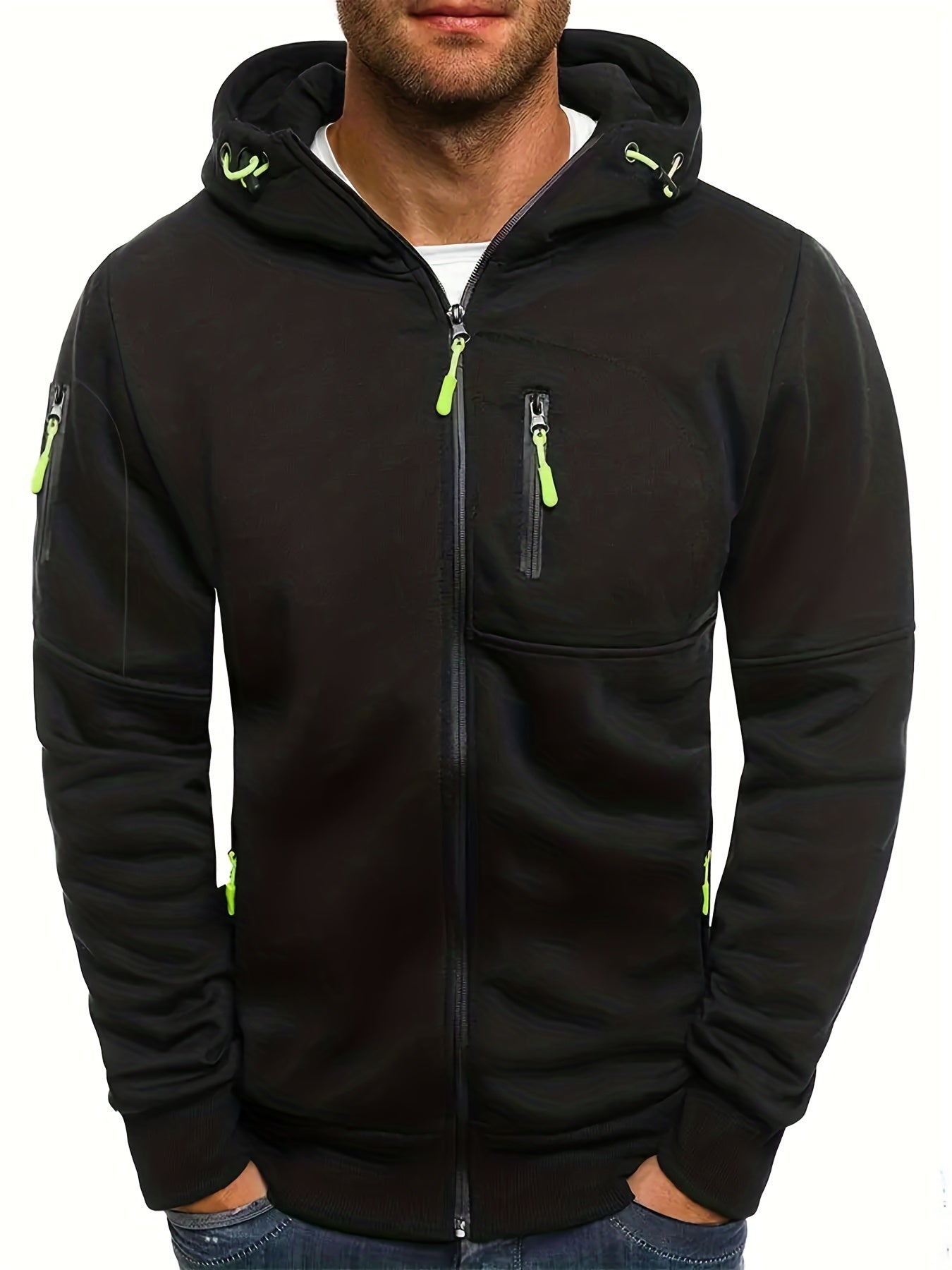 Men's Casual Hooded Jacket Full Zip