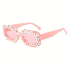 Rectangle Sunglasses Faux Pearl Funny Candy Glasses UV400