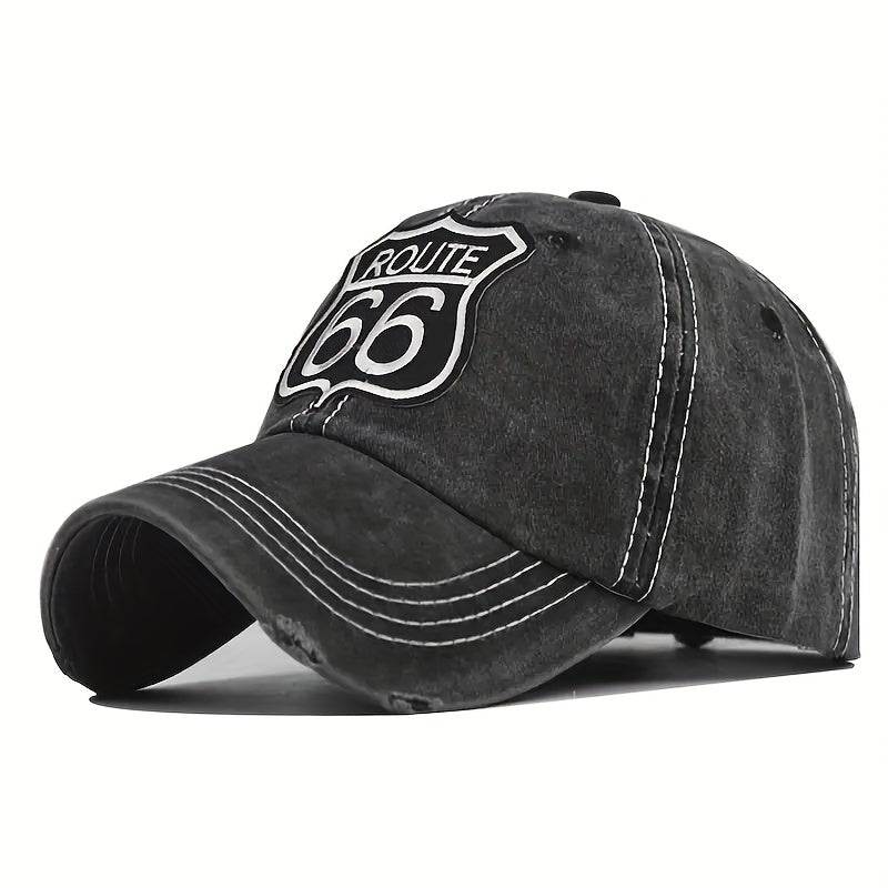 Label Patch Baseball Cap Vintage Washed Distressed Cotton Dad Hat