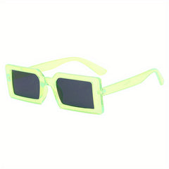 Rectangle Frame Sunglasses Y2K Mod Jelly Glasses UV400