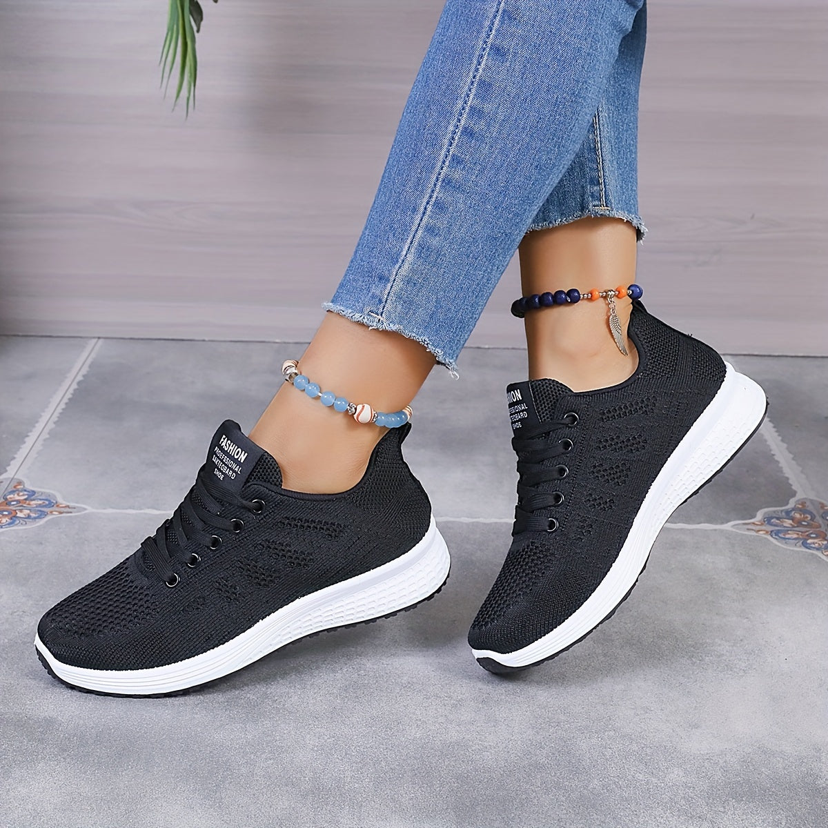 Women's Anti-Slip Mesh Running Shoes Soft Sole Sports Sneakers