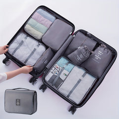 Travel Packing Cubes 9pcs Multifunction Luggage Bags Clothes & Shoes Storage