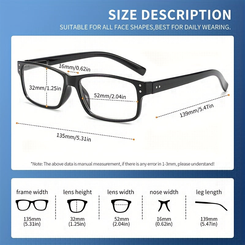 Men's Anti Light Reading Glasses for Business