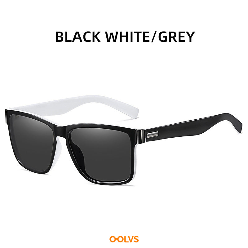 Square Polarized Sunglasses UV400 Protection Mirrored Lens Driving Glasses
