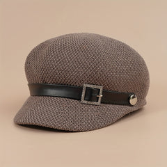 Hollow Out Beret Solid Breathable Newsboy Hat British Style Octagonal Hats