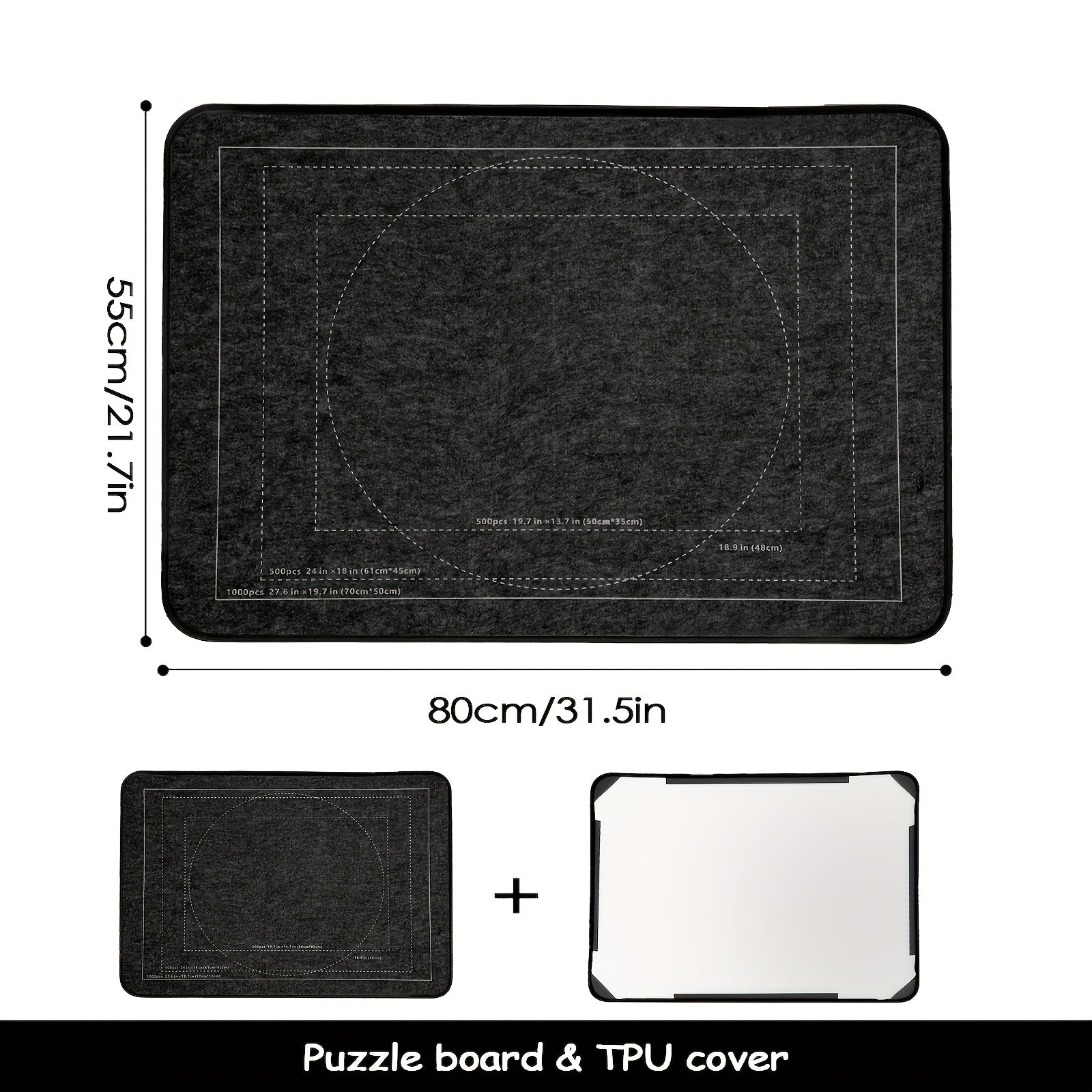 1000pcs Foldable Felt Puzzle Board with 6 Trays