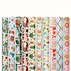 10pcs Christmas Wrapping Paper Birthday Gift Arts Crafts Decor