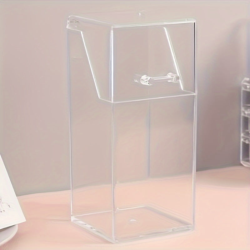Transparent Pen Case With Lid Stationery Storage Box Mask Storage Box