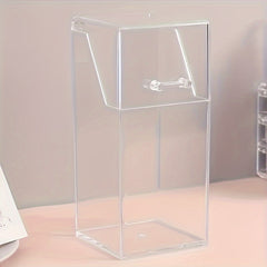 Transparent Pen Case With Lid Stationery Storage Box Mask Storage Box